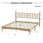 King Size Wood Platform Bed Featuring a Gourd Shaped Headboard.