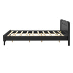 Black Queen Size Solid Wood Bed With No Box Spring.