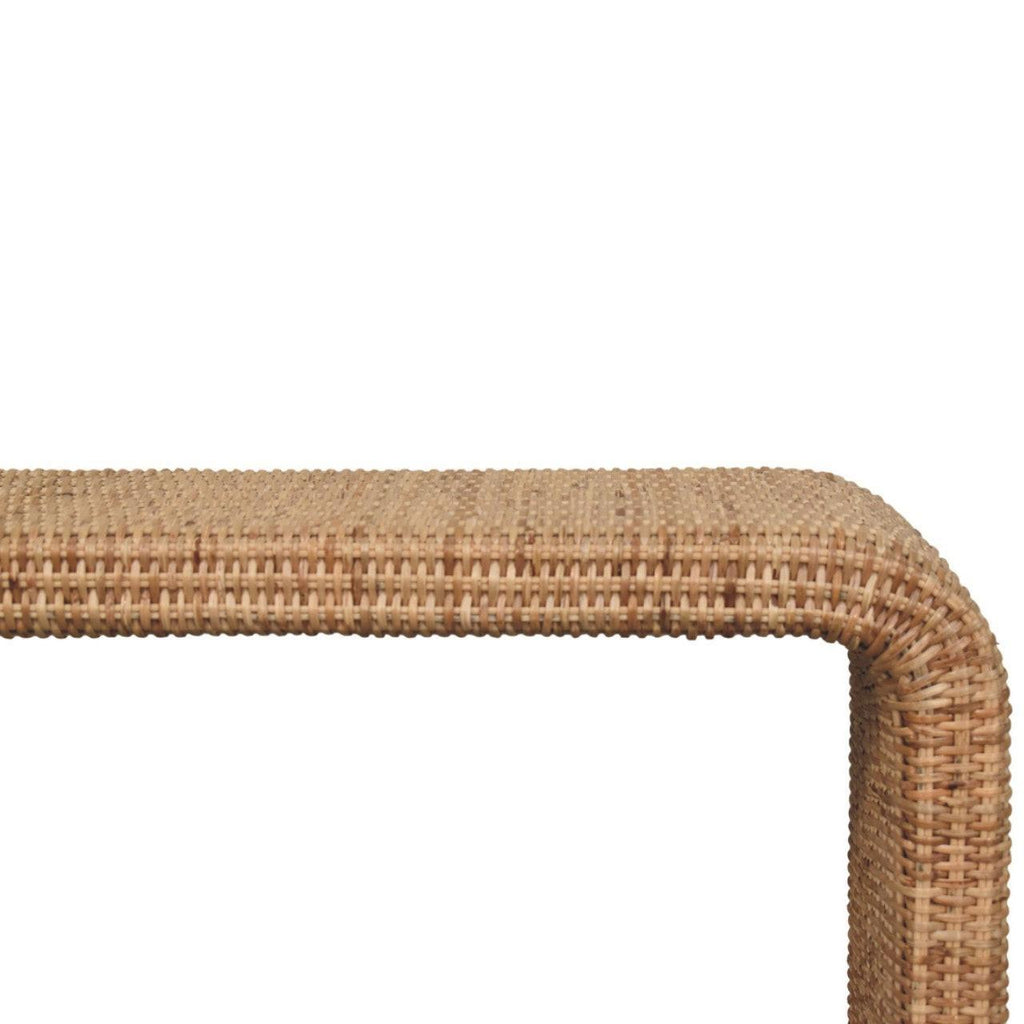 Rattan Weave Bench - Handmade Solid Wood Furniture.
