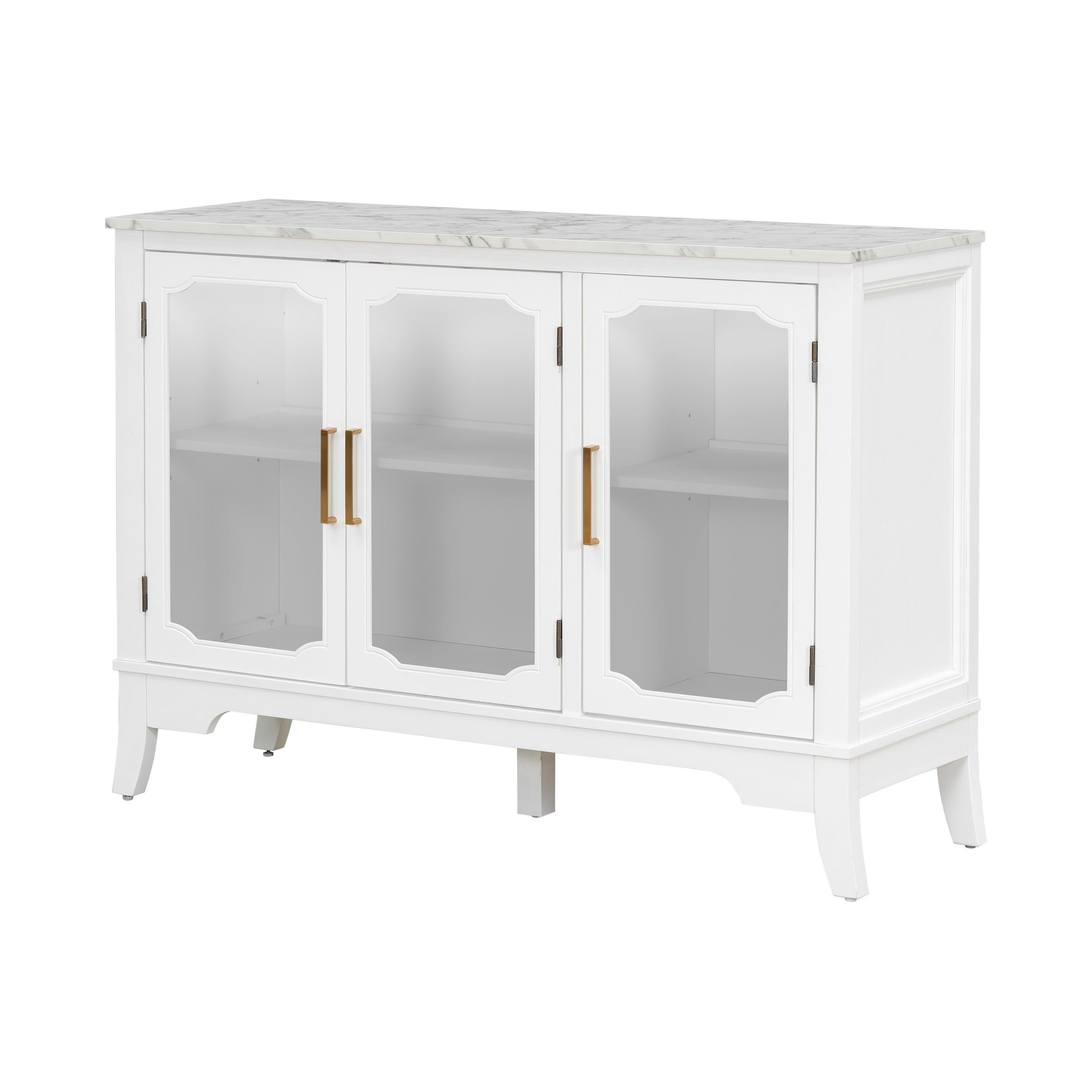 Storage Cabinet for Entrance - Large White Cabinet with 3 Doors.