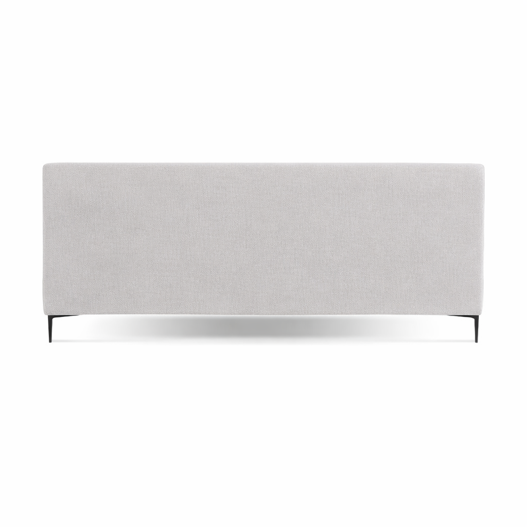 Brooke Mid Century Platform Bed Queen in Woven Palo-Grey.