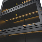 Iron Display Cabinet with Glass Doors - 5-Tier Bookcase.