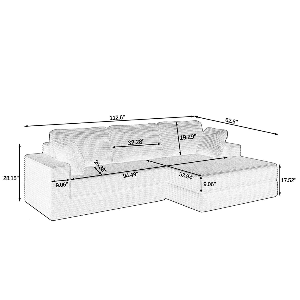 Modern Modular Sectional Sofa in Black.