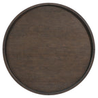 Dark Brown Cocktail Table with Gold Tip Legs.