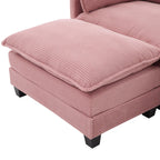 Oversized Modular Sectional Sofa with Movable Ottoman.