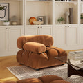 Marcel 36' Modular Modern Lounge Chair in Olive Green Velvet.