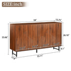 Walnut Mid-Century Modern Sideboard Buffet Cabinet.