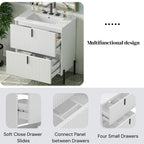 White Bathroom Vanity with Ceramic Sink - 30 Inch Design.