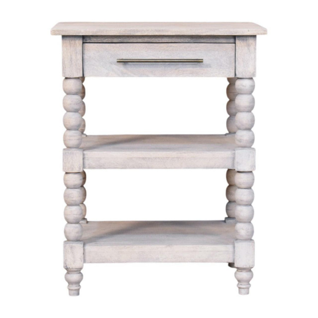 Solid Wood Barclay Side Table with Acid Wash Finish.