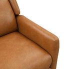 Mid-Century Modern Pushback Recliner in Brown Fabric.