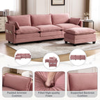Oversized Modular Sectional Sofa with Movable Ottoman.