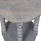 Wood Ellsworth Round Side Table - Acid Wash Finish.