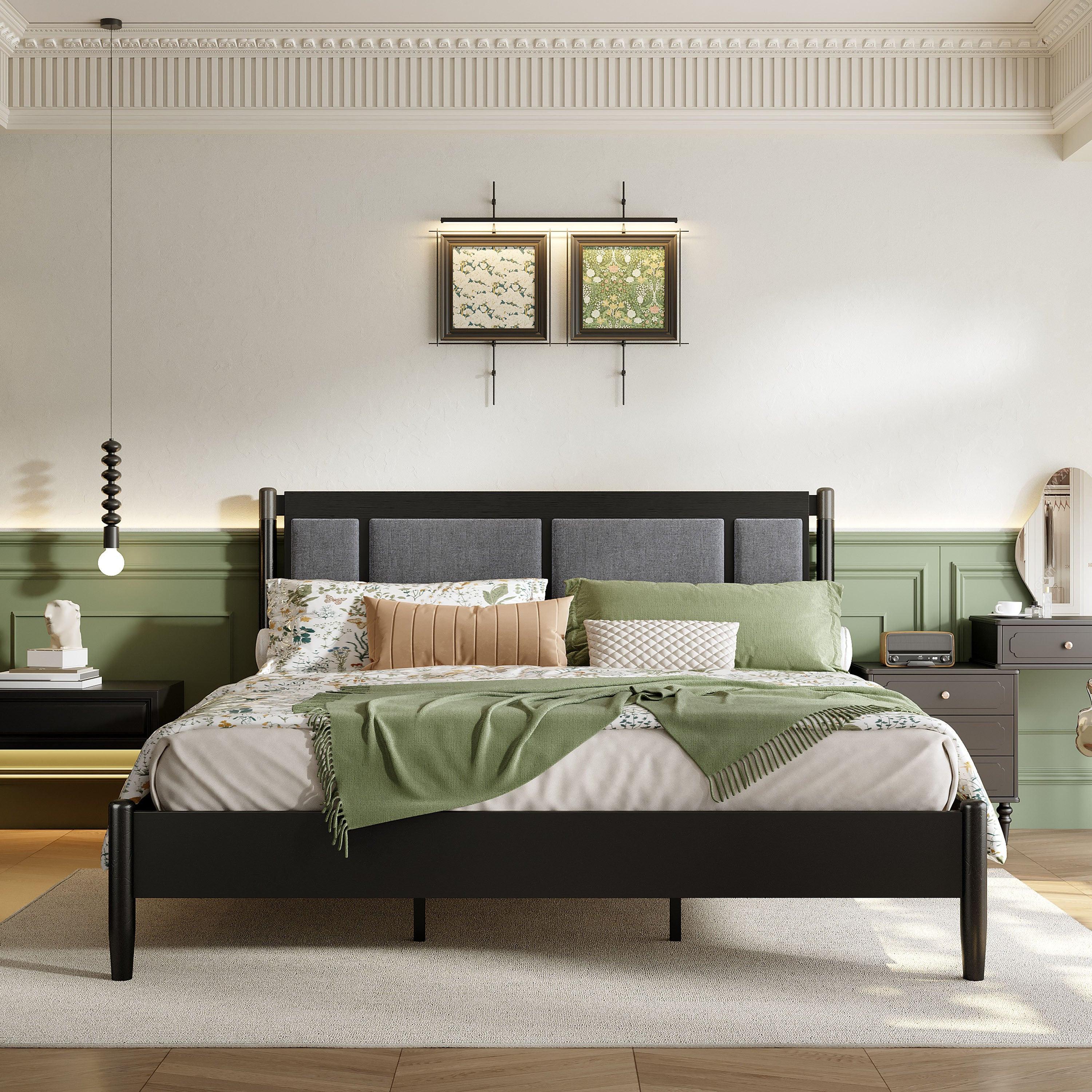Solid Wood King Bed with Heavy Duty Support.