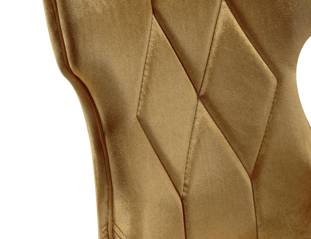 Reine Wood Upholstered Dining Chair in Antique Gold - Set of 2.