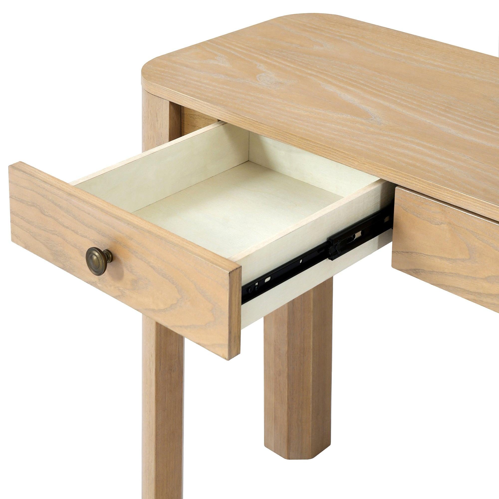 TREXM Rustic Console Table with Drawers for Entryway & Living Room.