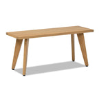 Capri 41.5' Solid Red Oak Wood Bench, Natural Brown Red Oak.