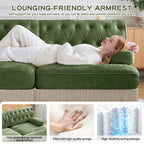 Modular Velvet Chesterfield Sofa with Tassel Skirt.