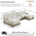 4-Seater Modular Sectional Sofa with 2 Ottomans.