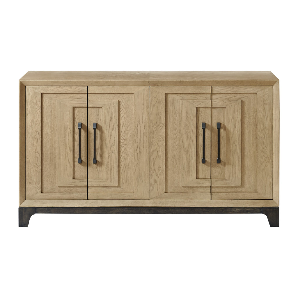 Caramel and Cocoa Sideboard in Brown Wood with Ample Storage and Warm Finish, 18.0' L x 62.0' W x 36.0' H