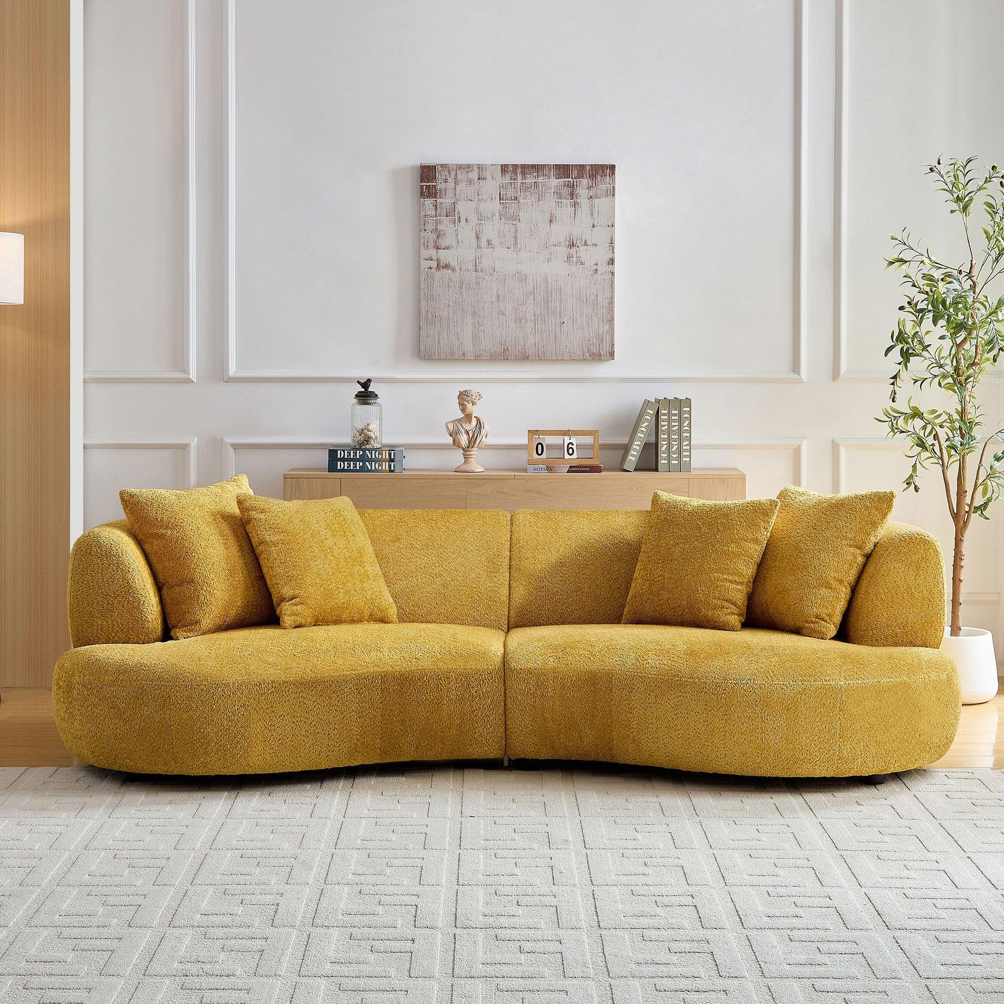 Curved Mid Century Modern Sofa for Comfortable Living.