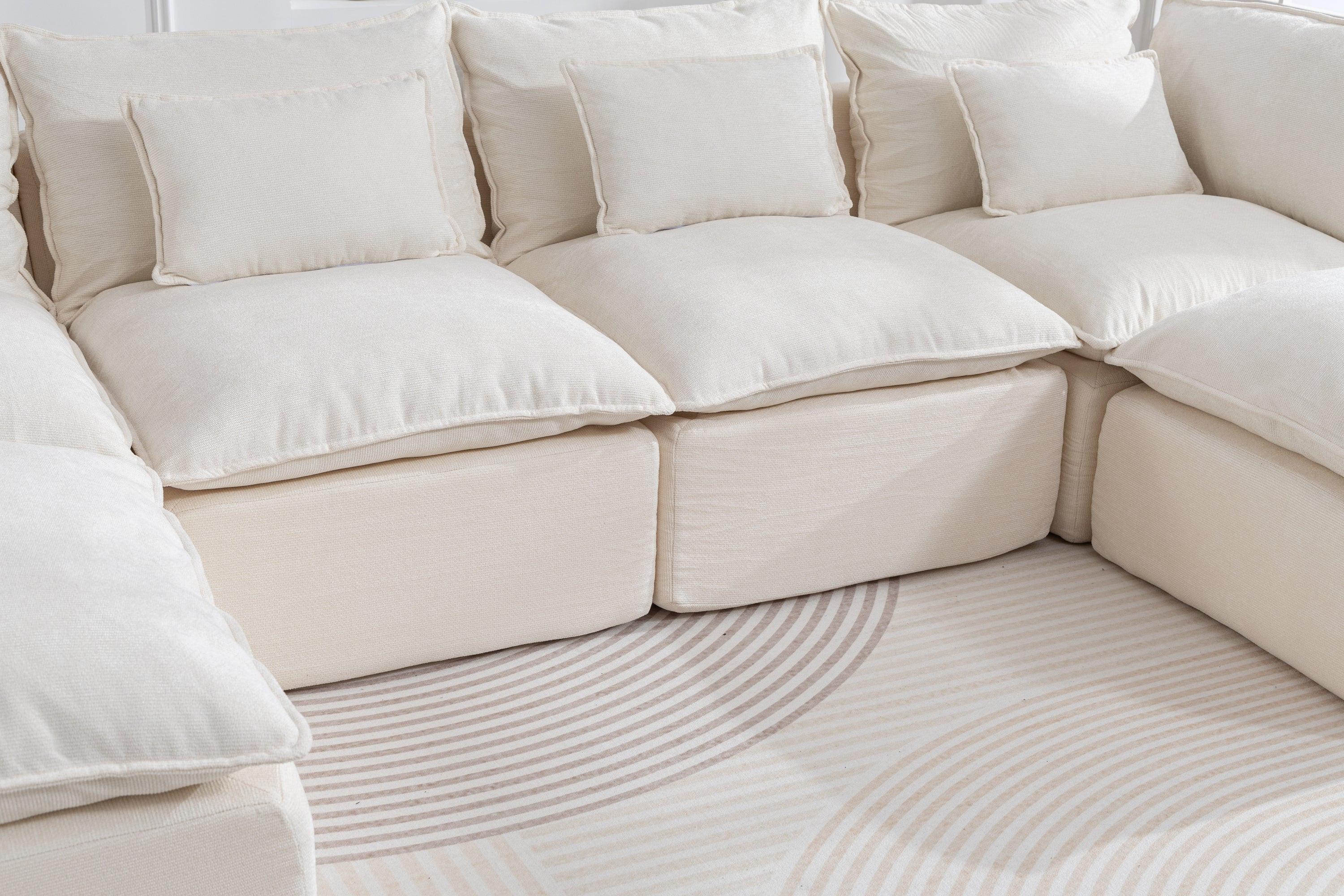 Oversized Modular Sectional Sofa with Wide & Deep Seat.