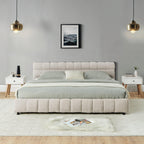 California King Upholstered Bed with Storage Drawer.