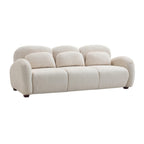 Modern Boucle Sofa - 78 in. 3 Seater Couch with Pillows.