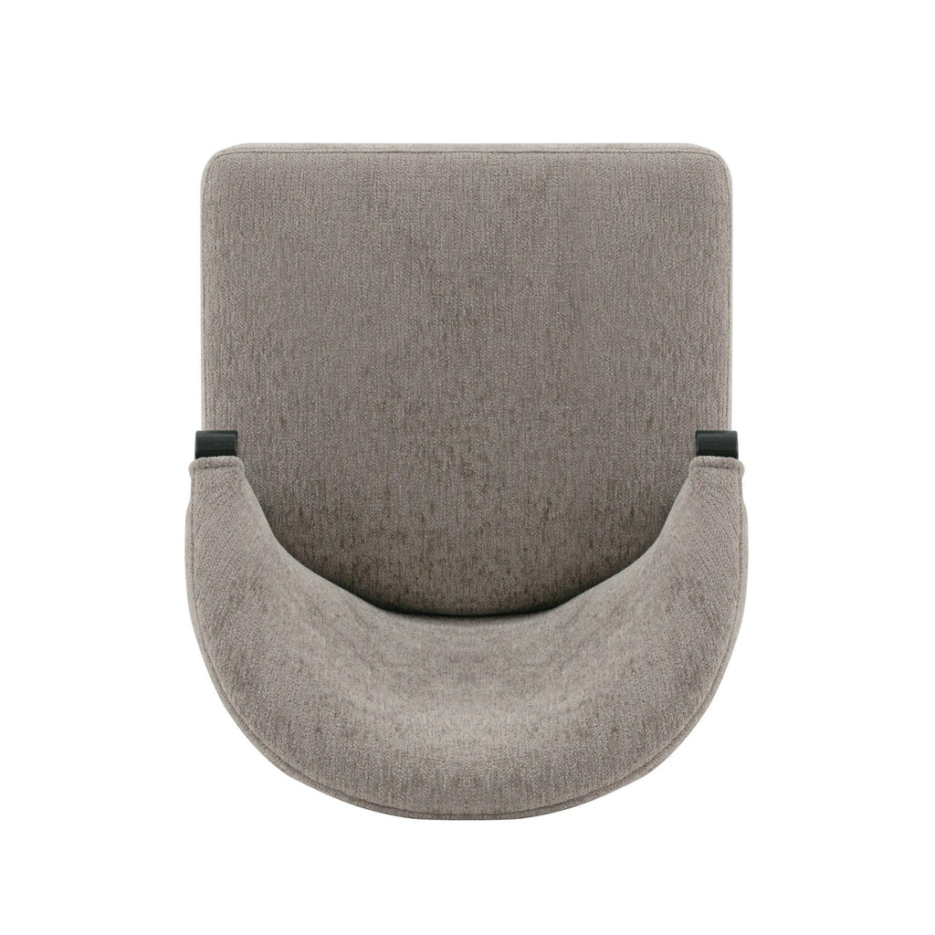 Ola Wood Chenille Dining Chair in Stone.