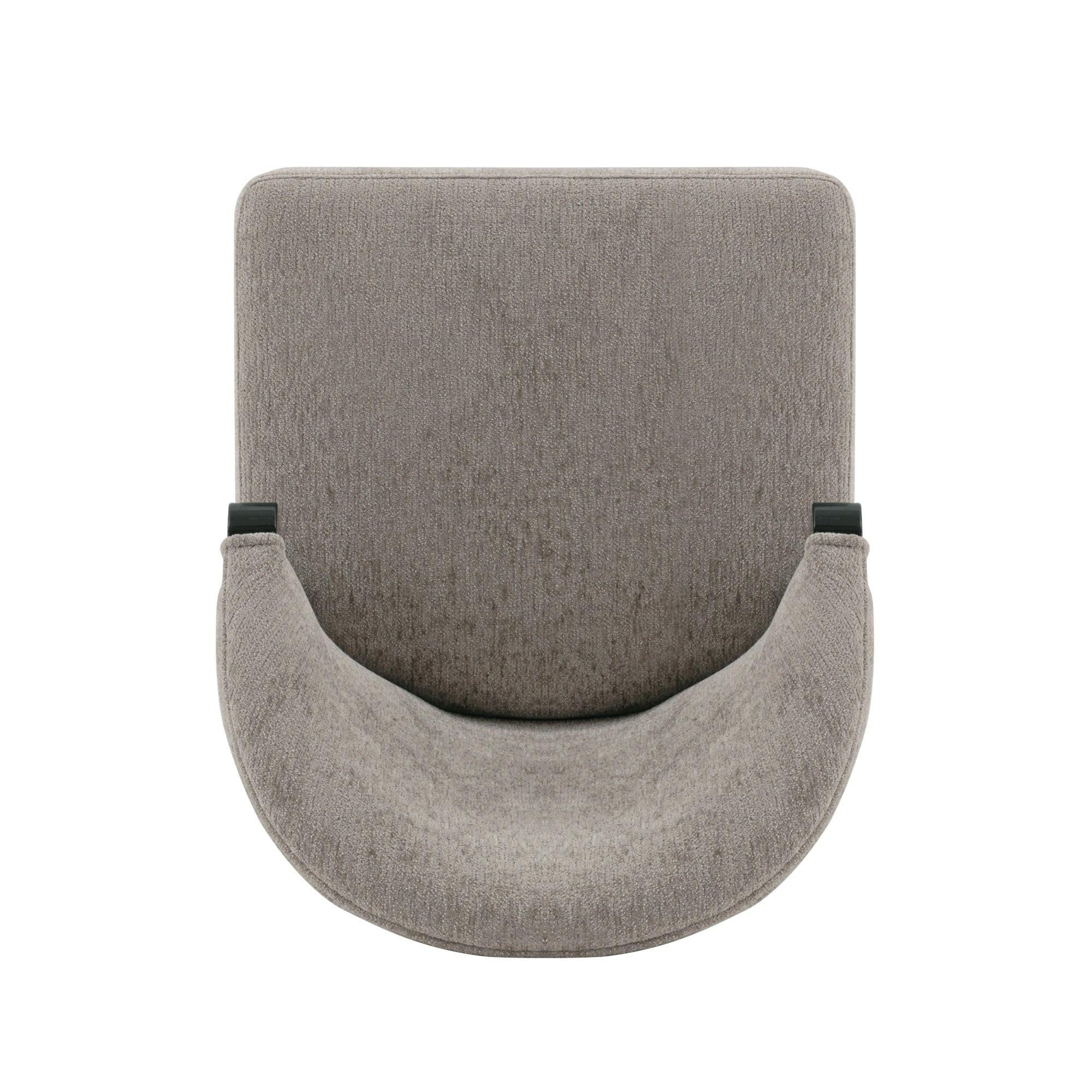 Ola Wood Chenille Dining Chair in Stone.