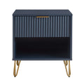 Dumbo 20' Fluted Nightstand in Midnight Blue (1-Drawer)