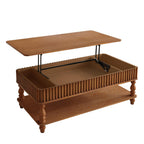 Vintage Brown Lift Top Coffee Table with Storage.