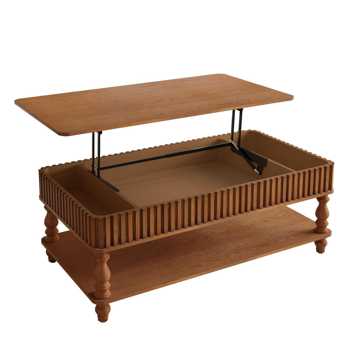 Vintage Brown Lift Top Coffee Table with Storage.