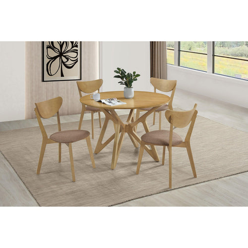 Round Dining Set in Walnut with Rubberwood Chairs.