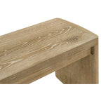 51 Inch Oak Finish Wood Bench for Home Entryway Dining Room, Panel Legs, Light Brown