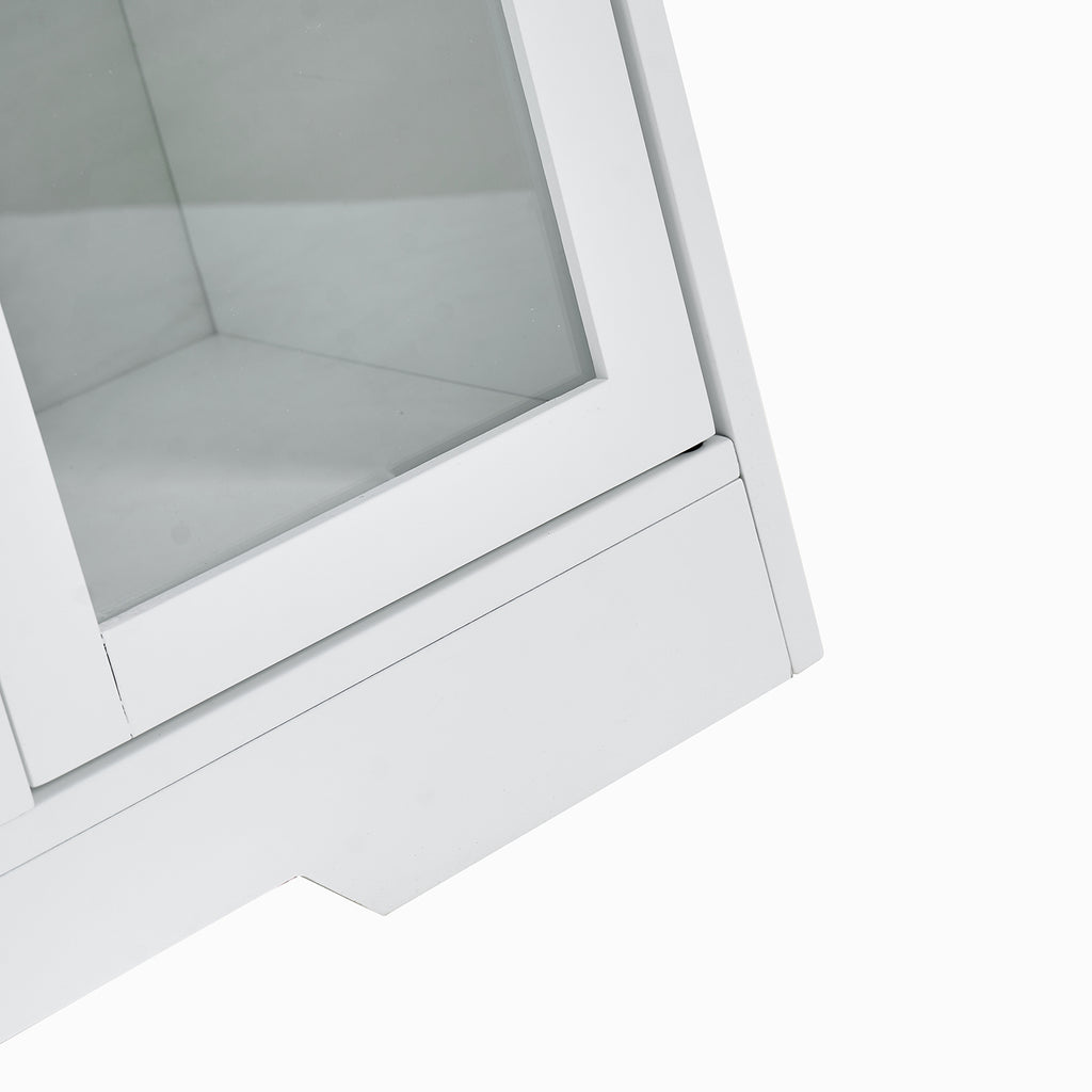 Sideboard Buffet Cabinet, 51' Large Kitchen Storage Cabinet with Drawers, Doors and Adjustable Shelves, Farmhouse Wooden Coffee Bar for Kitchen, White