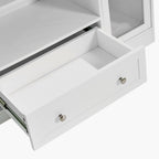 Sideboard Buffet Cabinet, 51' Large Kitchen Storage Cabinet with Drawers, Doors and Adjustable Shelves, Farmhouse Wooden Coffee Bar for Kitchen, White