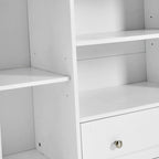 Sideboard Buffet Cabinet, 51' Large Kitchen Storage Cabinet with Drawers, Doors and Adjustable Shelves, Farmhouse Wooden Coffee Bar for Kitchen, White