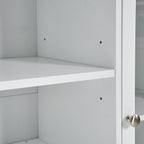 Sideboard Buffet Cabinet, 51' Large Kitchen Storage Cabinet with Drawers, Doors and Adjustable Shelves, Farmhouse Wooden Coffee Bar for Kitchen, White