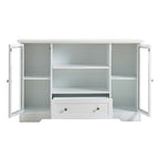 Sideboard Buffet Cabinet, 51' Large Kitchen Storage Cabinet with Drawers, Doors and Adjustable Shelves, Farmhouse Wooden Coffee Bar for Kitchen, White