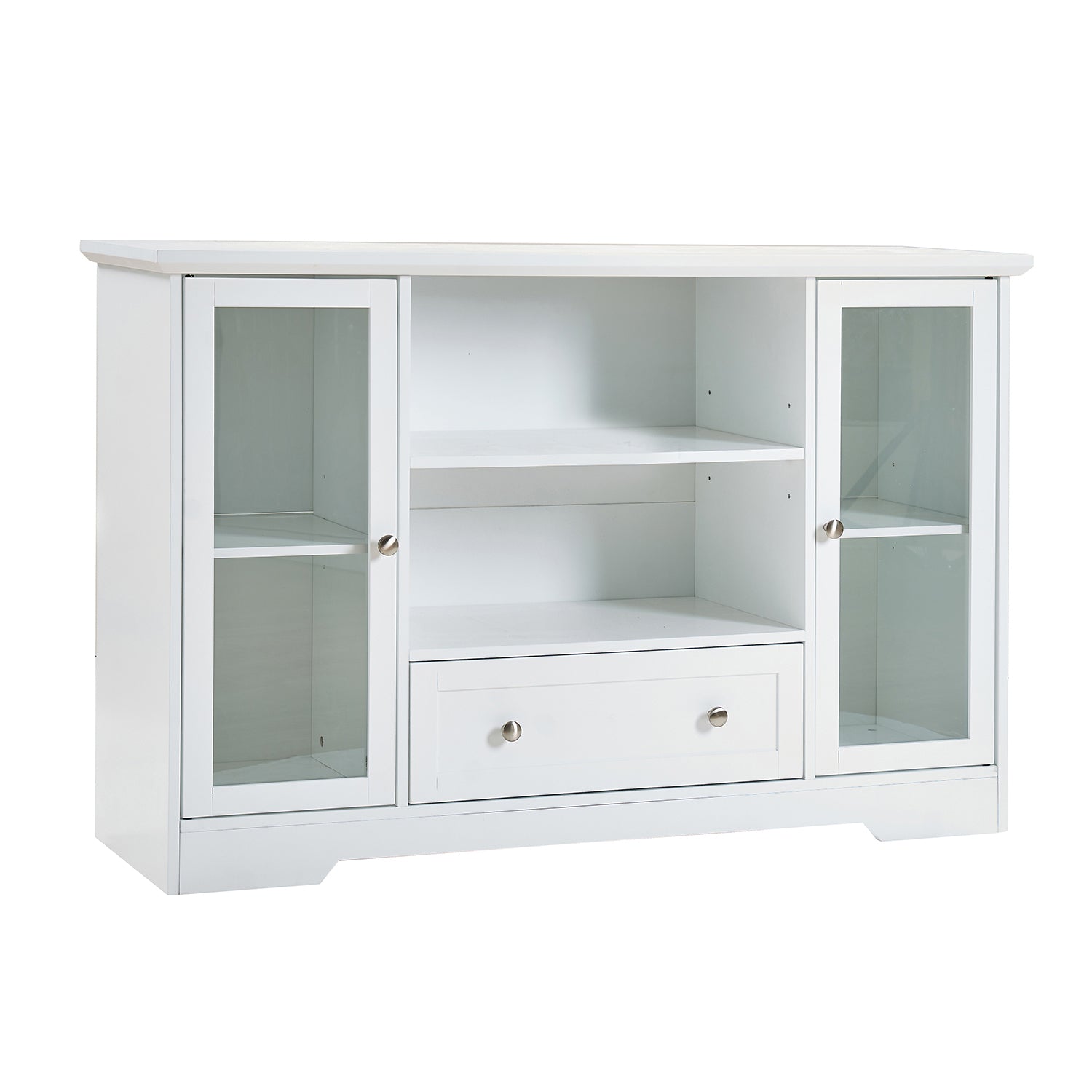 Sideboard Buffet Cabinet, 51' Large Kitchen Storage Cabinet with Drawers, Doors and Adjustable Shelves, Farmhouse Wooden Coffee Bar for Kitchen, White