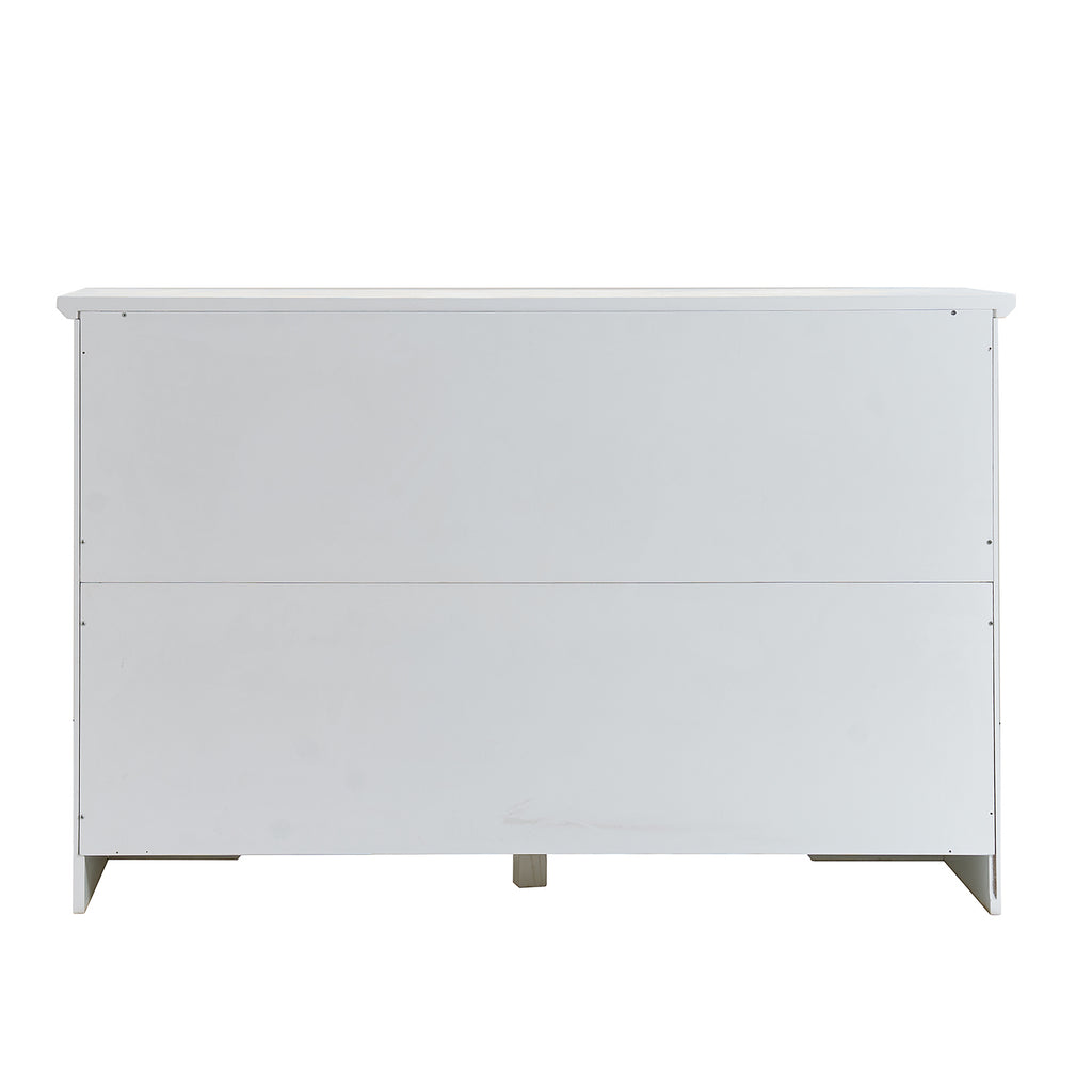 Sideboard Buffet Cabinet, 51' Large Kitchen Storage Cabinet with Drawers, Doors and Adjustable Shelves, Farmhouse Wooden Coffee Bar for Kitchen, White