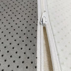 Detailed view of Queen Memory Foam Mattress zippered cover with breathable, anti-slip fabric for easy removal and cleaning.
