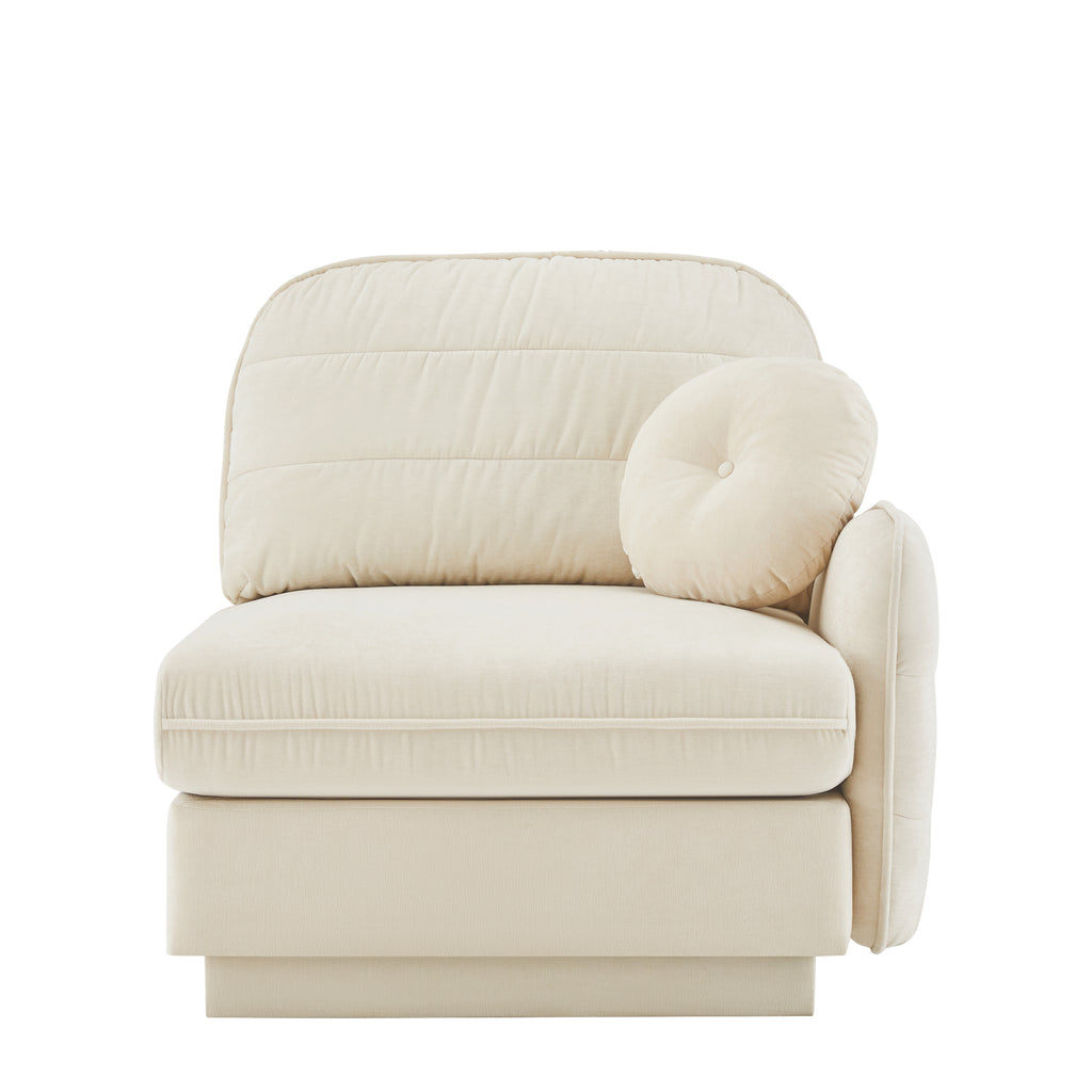 Celena 37-Inch Cream Beige Chenille 1-Seater Sofa