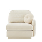 Celena 37-Inch Cream Beige Chenille 1-Seater Sofa