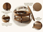 Coffee Table with Dual Storage for Living Room, 31.5' Modern Round Coffee Table with Storage and Hidden Compartment, Adjustable Leveling Feet, Easy Assembly (Walnut).