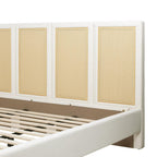 Toscana King Upholstered Cane Bed, Antique White.