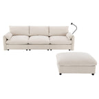 Versatile L-Shaped Sectional Sofa with Storage Ottoman.