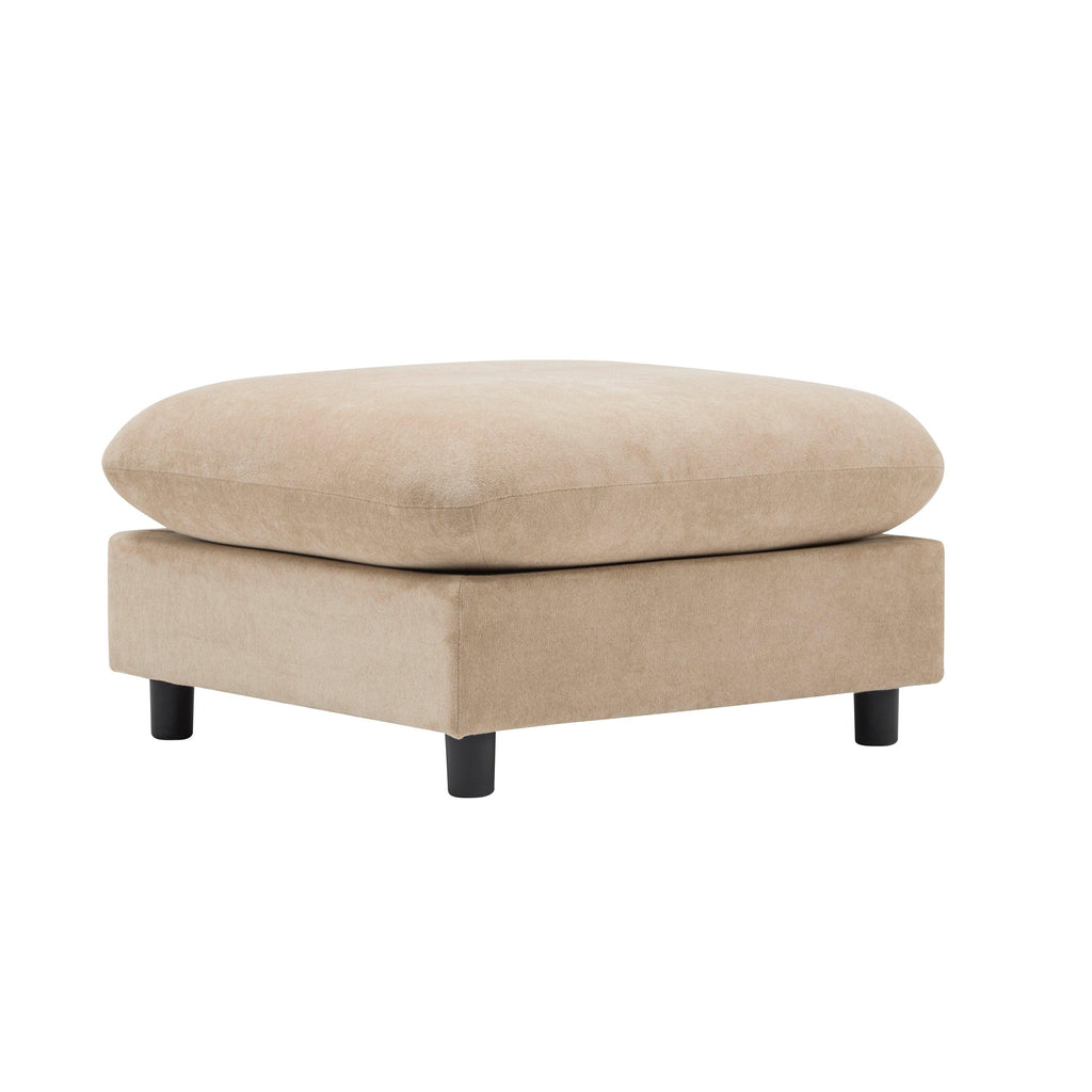 130 in. Oversize Modular Sectional Velvet Sofa with Ottoman.