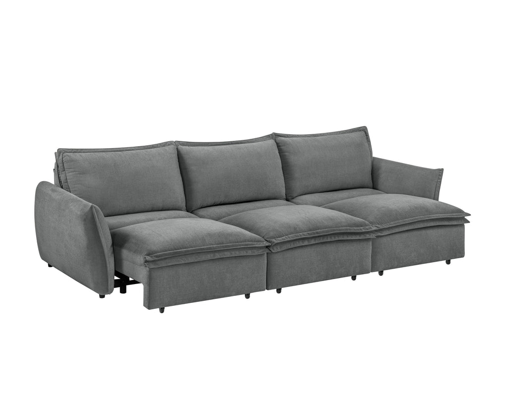 Gray Chenille Sleeper Sofa - Eaden Power Sofa.