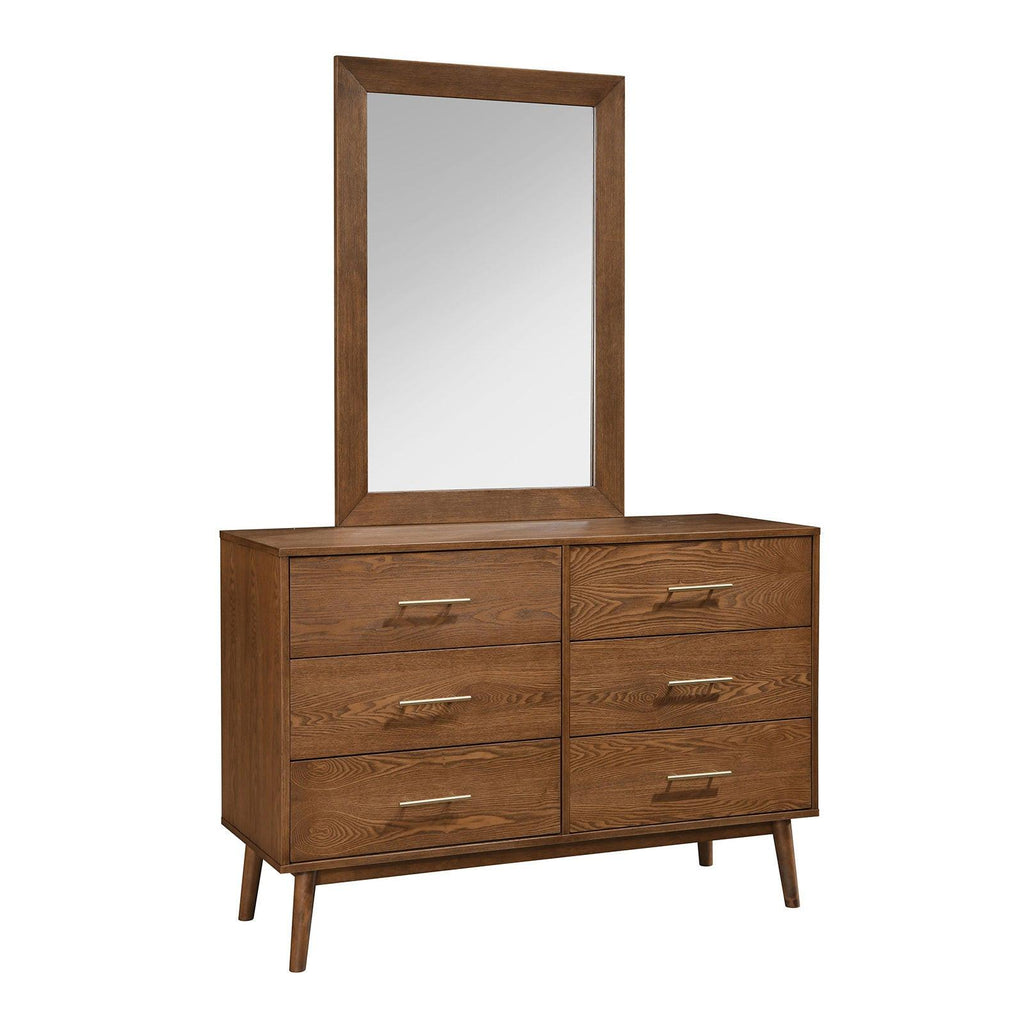 Walnut Dresser - Mid-Century Modern 5-Drawer Storage.